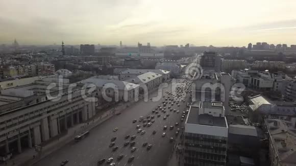 沉闷的莫斯科城市景观俄罗斯视频的预览图
