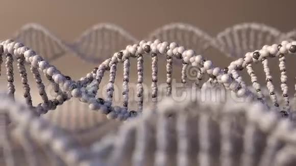 多个纺丝DNA分子遗传疾病现代科学或分子诊断的概念4K无缝环视频的预览图