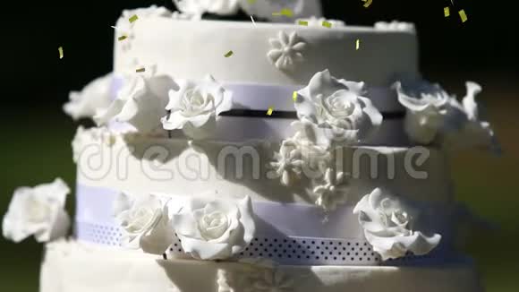 婚礼蛋糕和纸屑视频的预览图