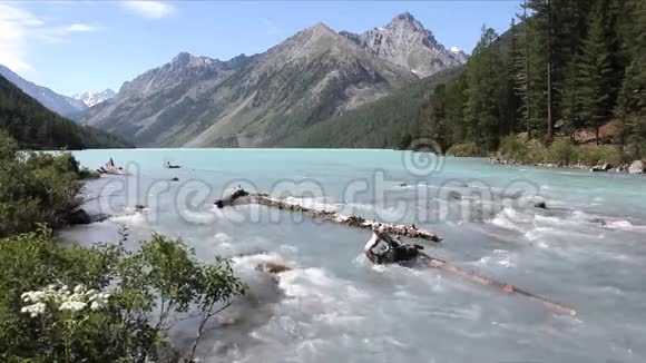 从俄罗斯阿尔泰的库切尔林斯基湖流入库切尔拉河视频的预览图