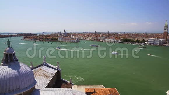 从圣乔治教堂欣赏威尼斯和大运河美景观光旅游视频的预览图