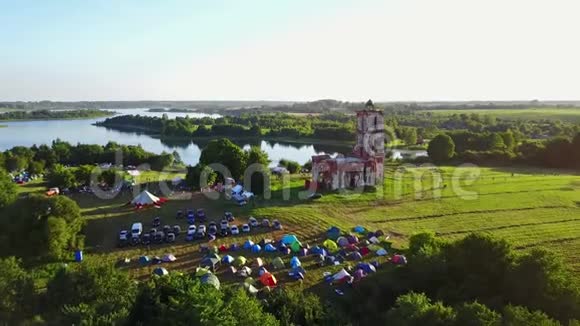 贝拉鲁斯贝拉亚塞尔科夫2018年8月4日白俄罗斯的国际露天节日SPRAVA空中全景视频的预览图