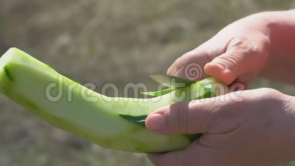 女人用刀子清理黄瓜视频的预览图