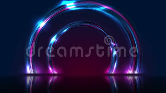 蓝紫外霓虹灯发光圈技术现代背景视频的预览图
