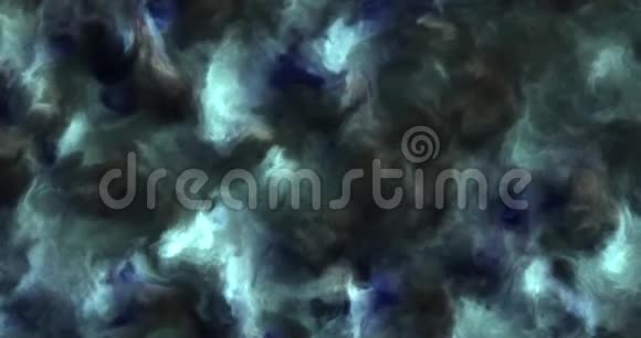 太空星云中的风暴蓝色和青色云的4k视频缓慢移动形成和溶解4k4096p24fps视频的预览图