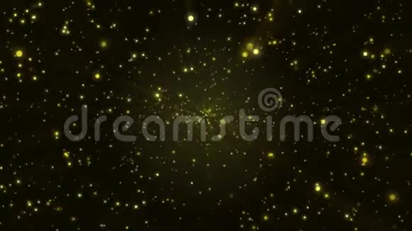 闪闪发光的粒子在黑色背景上平稳地移动动态动画视频的预览图