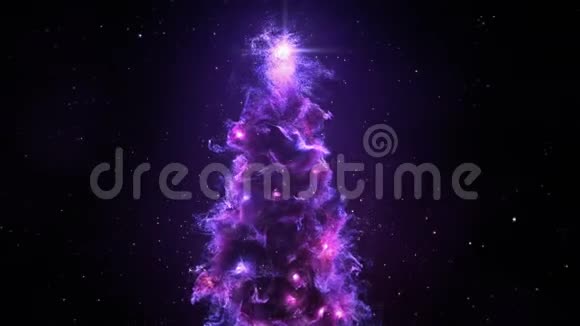 紫薇星云圣诞枞树背景无缝环路4k分辨率视频的预览图