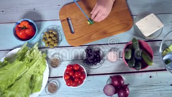 食物厨房健康沙拉烹饪素食饮食希腊语吃美味视频的预览图