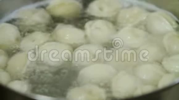 锅中沸水包饺子视频的预览图