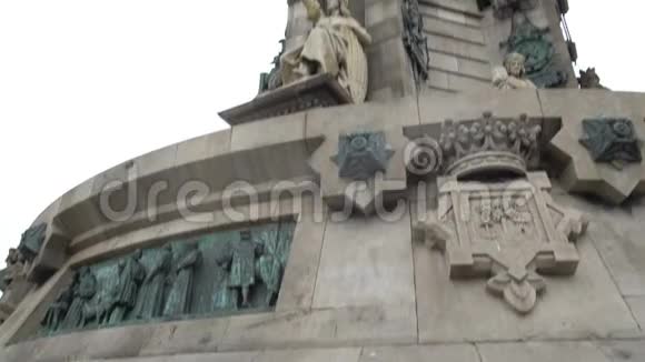 著名的克里斯托弗哥巴塞罗那纪念碑游览西班牙视频的预览图