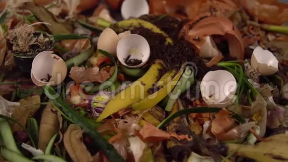 有机厨房垃圾用于堆肥和剩余的各种食物视频的预览图