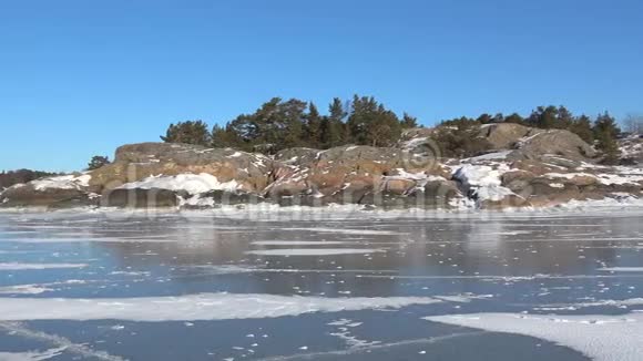 汉科半岛冬季海岸全景芬兰视频的预览图