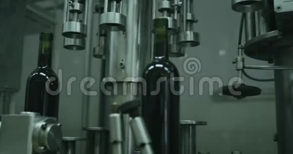 在葡萄酒生产工厂用玻璃瓶输送线红色史诗视频的预览图