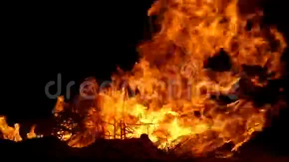 一股巨大的火焰在黑海海岸深处的斯洛文尼亚视频的预览图