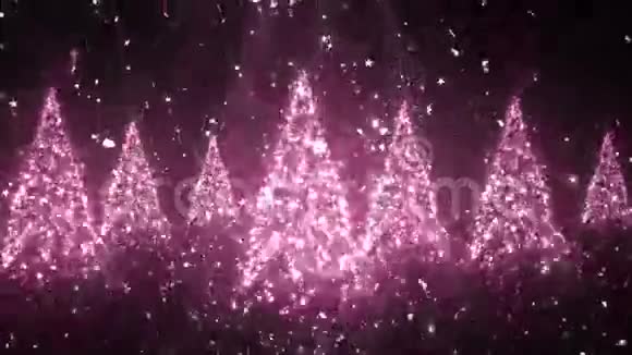 圣诞新年树闪光5圈背景视频的预览图