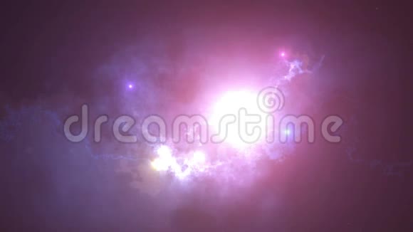 4K空间动画背景与星云恒星银河系银河系和星云运动图形和动画背景视频的预览图