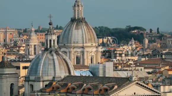 意大利罗马具有著名地标的城市景观天际线视频的预览图