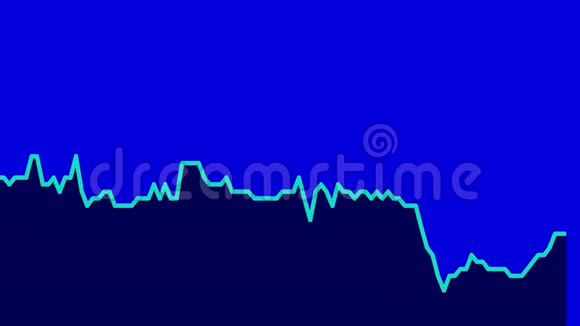 股票市场投资交易黑色背景图上的蓝线图视频的预览图