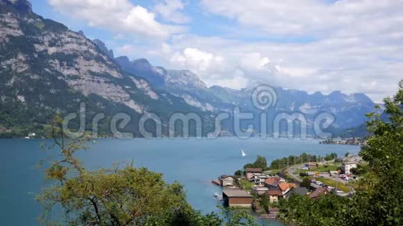 瑞士美丽的湖景视频的预览图