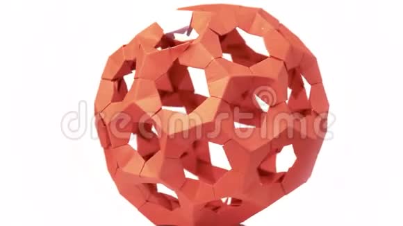 红色模块化折纸球特写视频的预览图