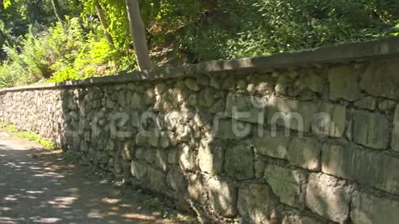 道路沿旧石墙视频的预览图