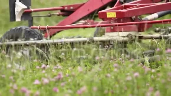 农业红机割草苜蓿草甸视频的预览图