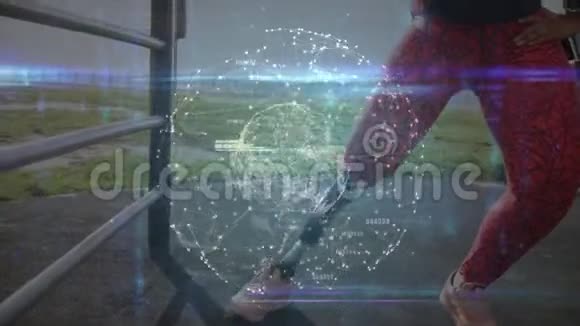 残疾女子假肢运动员在残疾儿童中进行数据处理动画视频的预览图