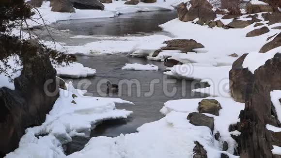 冬季鹅游泳大瀑布国家公园视频的预览图