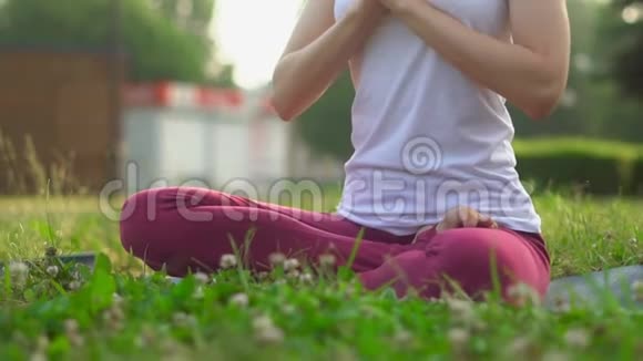 在户外做瑜伽的女人视频的预览图