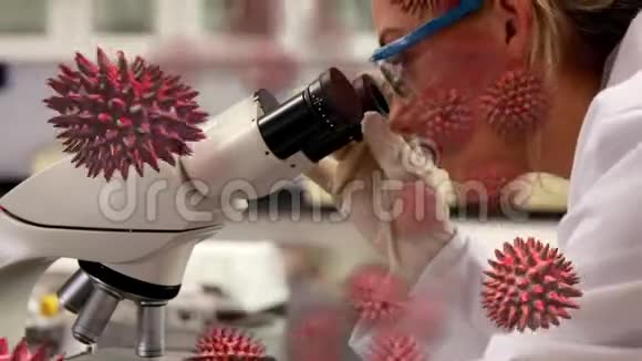 与科学家一起拍摄红色电晕病毒背景视频的预览图