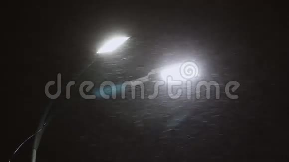 夜晚的花灯在雪地里视频的预览图
