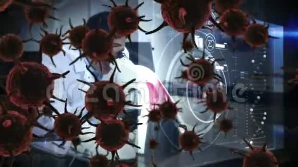 与科学家一起拍摄红色电晕病毒背景视频的预览图