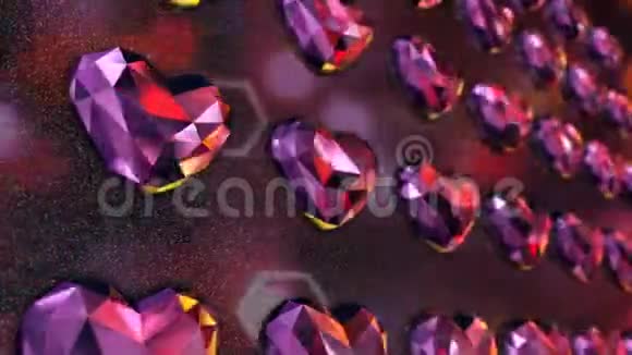 彩色心形钻石墙视频的预览图