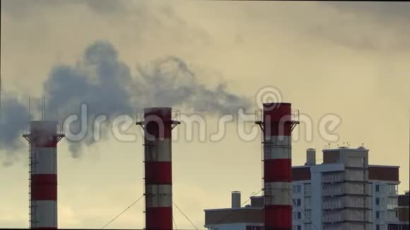 热力站煤和燃料油燃烧造成的空气污染视频的预览图