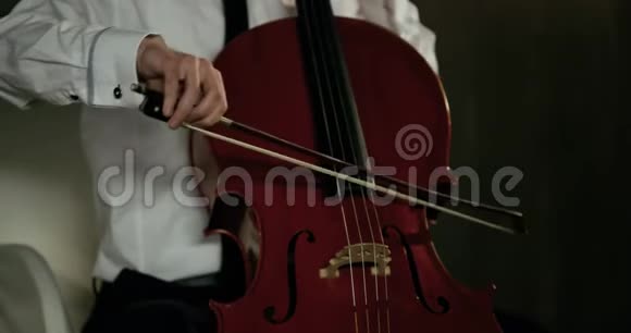 管弦乐队中小提琴的特写镜头慢动作4k视频的预览图