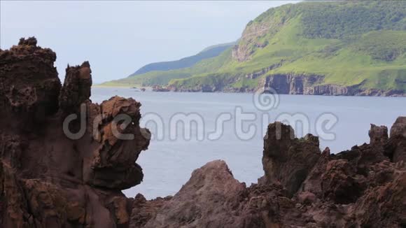 伊图鲁普岛海岸的熔岩场扬基托高原视频的预览图