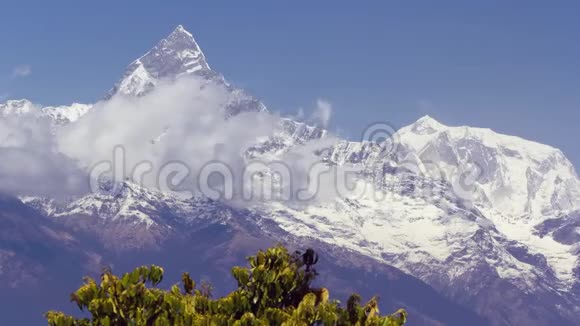 马查普查雷山尼泊尔的风景视频的预览图