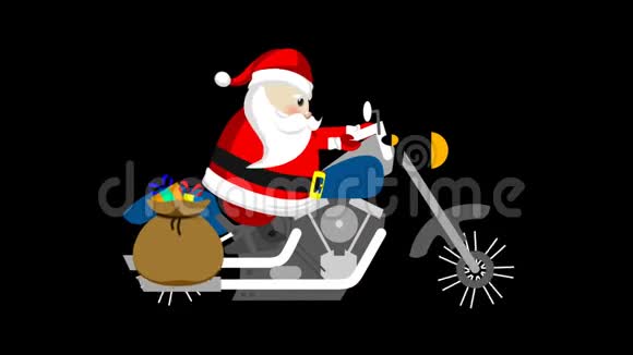 他的摩托车上有圣诞老人视频的预览图