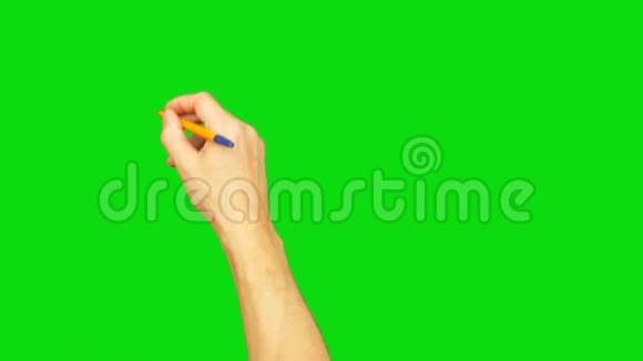 用钢笔在绿色屏幕背景上写字阿尔法通道视频的预览图