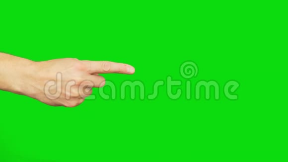 右手用食指指点阿尔法频道绿屏视频的预览图