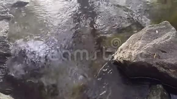 水在河里洗石头视频的预览图