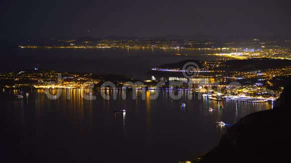 摩纳哥的夜景豪华旅游胜地昂贵的房地产视频的预览图