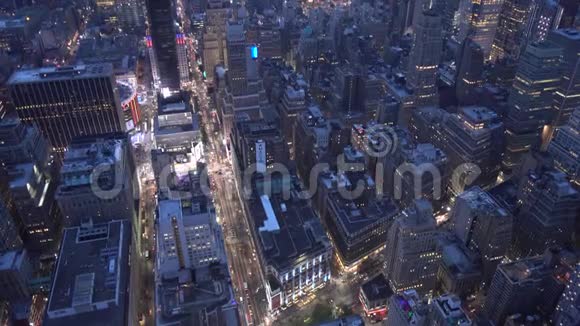美国纽约市2018年6月16日夏季晚上纽约空中拍摄和天际线视频的预览图