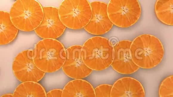 带有柑橘果实的抽象动画背景视频的预览图