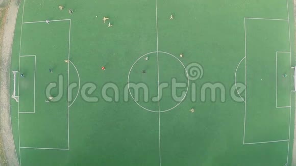 球队在球场上踢职业足球训练视频的预览图