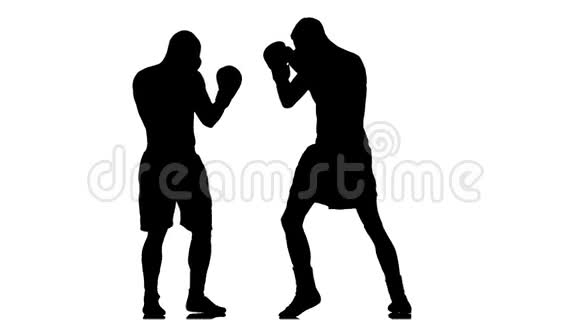 吹到身体两人拳手打拳慢动作视频的预览图