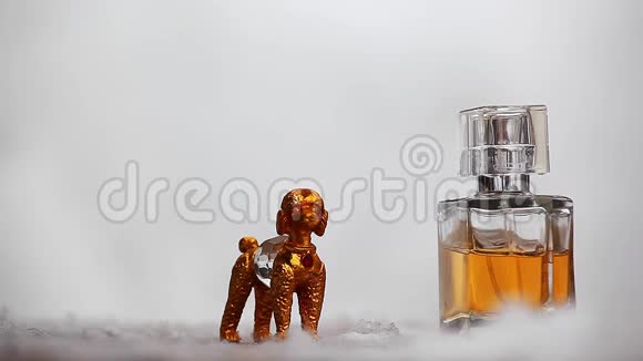 玻璃香水瓶金狗冬天的雪视频的预览图
