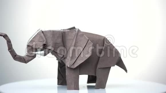 传统折纸大象从棕色纸视频的预览图