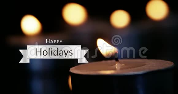 节日快乐短信和点燃蜡烛4k视频的预览图