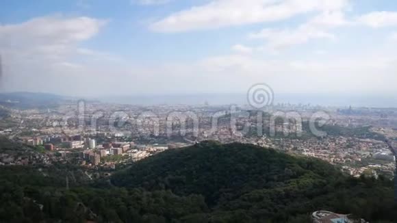 巴塞罗那城市鸟瞰图城市概况令人叹为观止的景色视频的预览图